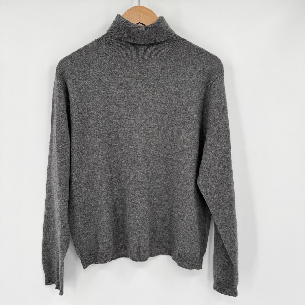 Croft & Barrow Grey 100% Cashmere Turtleneck Sweater Long Sleeve Women's XL